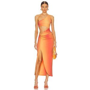 OW Collection Isabel Dress in Gradient Print Orange